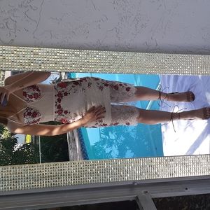 Nude colored lace dress